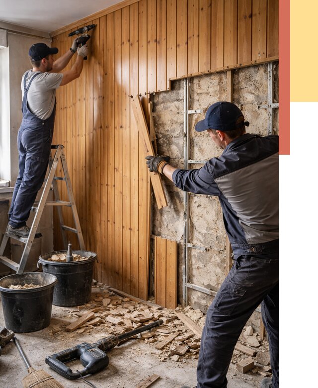 Демонтаж вагонки со стен в Новосибирске от 1474 руб. — снятие, удаление, срочно | ОТДЕЛОЧНИК-Нвс