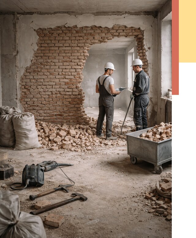 Демонтаж кирпичных стен в Новосибирске от 4270 руб. — быстро, недорого, под ключ | ОТДЕЛОЧНИК-Нвс