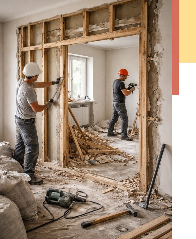 Демонтаж деревянных перегородок в Новосибирске от 3253 руб. — быстро и недорого | ОТДЕЛОЧНИК-Нвс