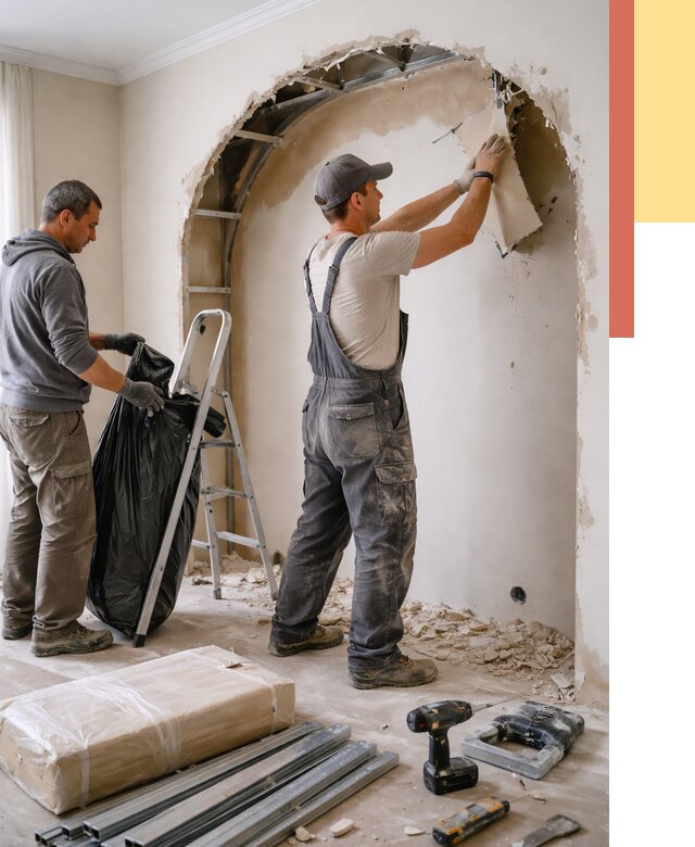 Демонтаж арки из гипсокартона в Новосибирске от 3558 руб. — услуги под ключ | ОТДЕЛОЧНИК-Нвс