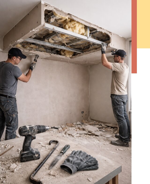 Демонтаж короба из гипсокартона в Новосибирске от 1545 руб. — быстро и недорого | ОТДЕЛОЧНИК-Нвс