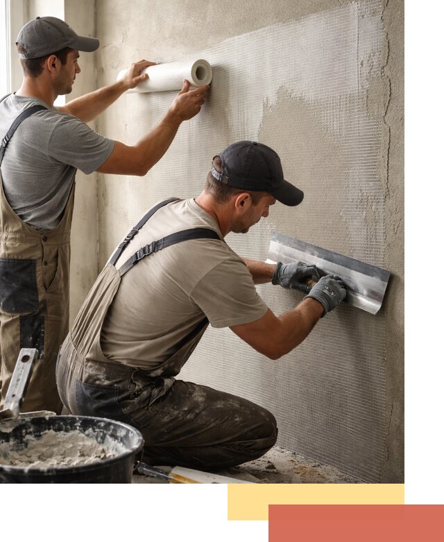 Армирование стен стеклосеткой в Новосибирске для прочной отделки