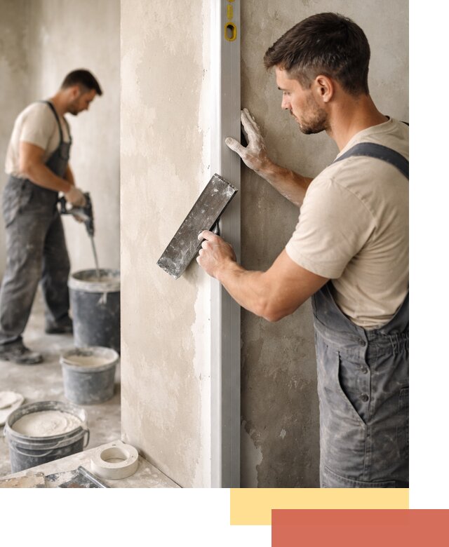 Выведение углов стен в Новосибирске: монтаж и оштукатуривание