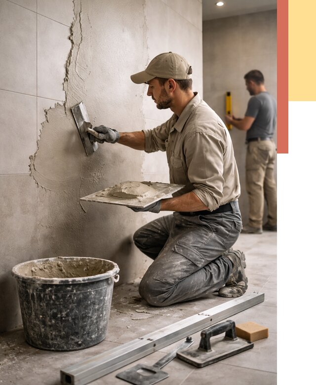 Штукатурка стен в ванной в Новосибирске от 4575 руб./м² — выравнивание под ключ | ОТДЕЛОЧНИК-Нвс