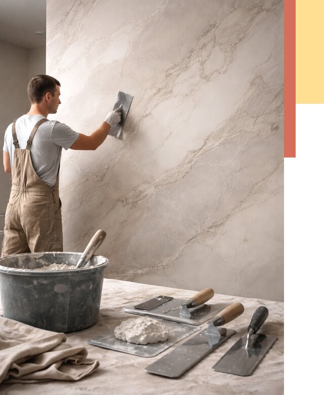 Декоративная штукатурка под мрамор в Новосибирске от 2846 руб./м² — быстро и недорого | ОТДЕЛОЧНИК-Нвс