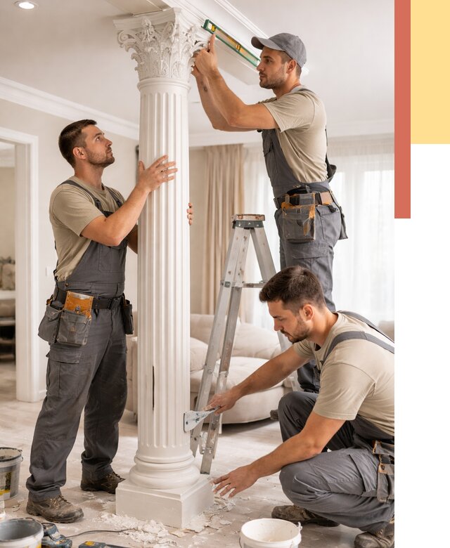 Установка декоративных колонн в Новосибирске от 12199 руб. под ключ | ОТДЕЛОЧНИК-Нвс