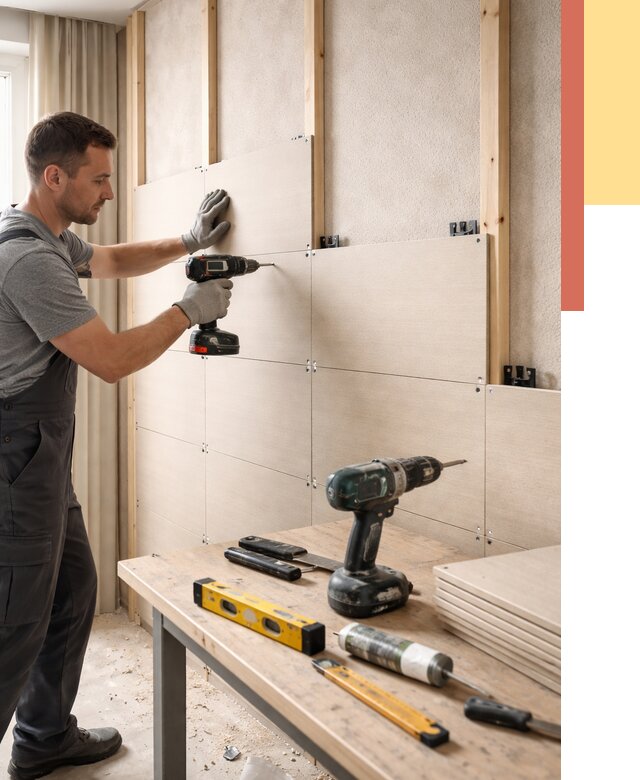 Монтаж МДФ панелей на стены в Новосибирске от 1271 руб. под ключ | ОТДЕЛОЧНИК-Нвс