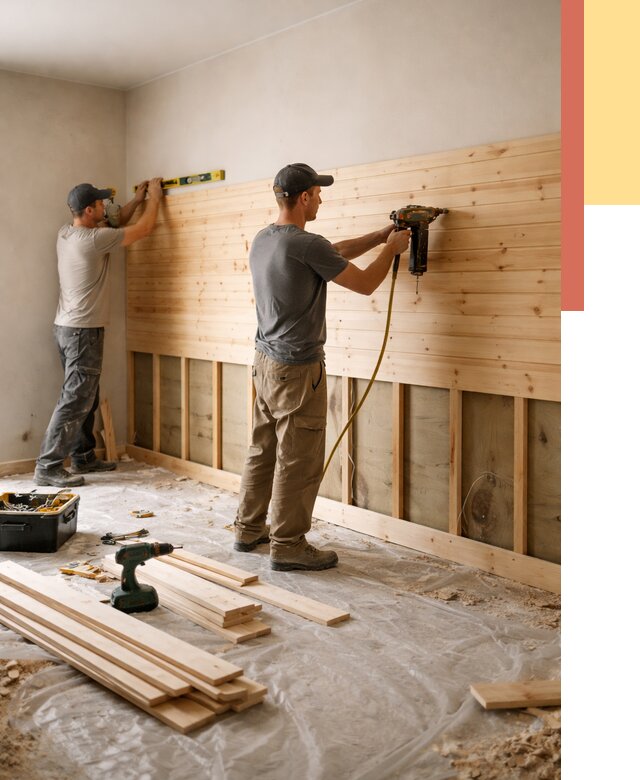 Монтаж деревянной вагонки на стены в Новосибирске от 7625 руб. | Услуги монтажа вагонки | ОТДЕЛОЧНИК-Нвс