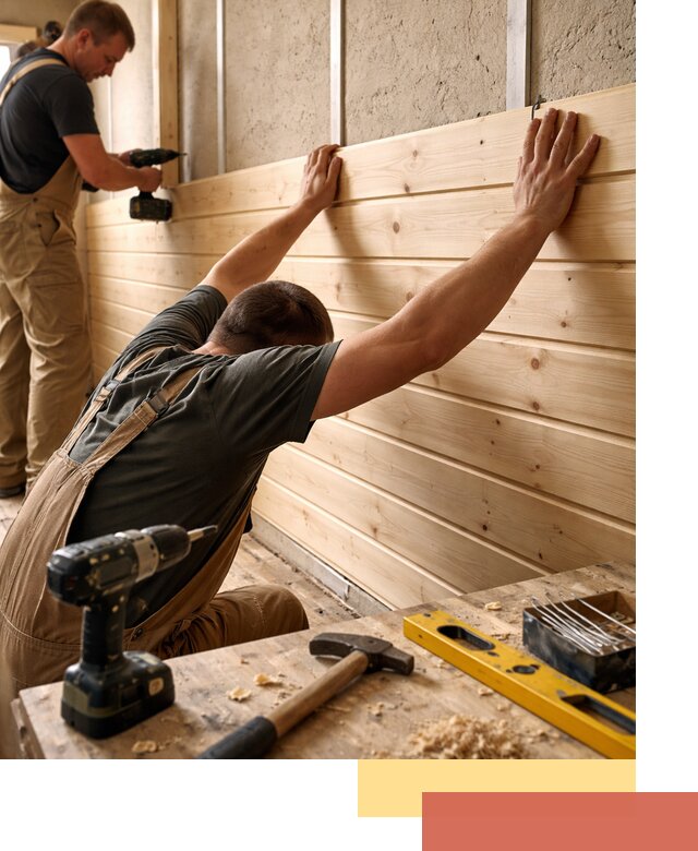 Монтаж деревянной вагонки на стены в Новосибирске быстро и качественно