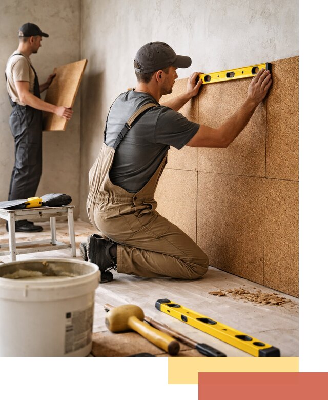 Монтаж пробковых панелей на стены в Новосибирске быстро и качественно