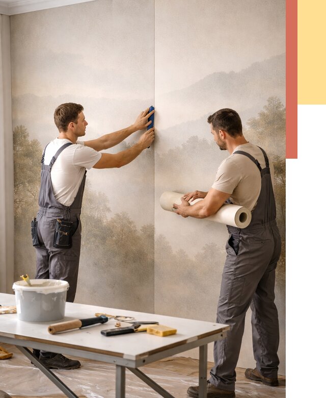 Поклейка фотообоев в Новосибирске от 8641 руб/м² — быстро и недорого | ОТДЕЛОЧНИК-Нвс