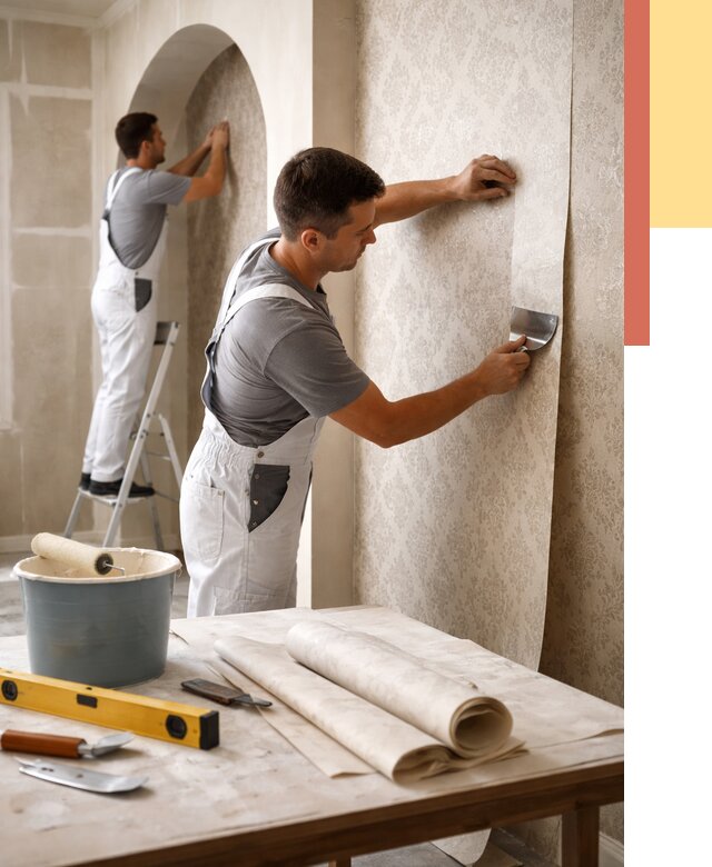 Поклейка обоев на сложные стены в Новосибирске от 2846 руб. под ключ | ОТДЕЛОЧНИК-Нвс