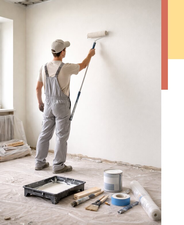 Покраска стен водоэмульсионной краской в Новосибирске от 457 руб. за м² | ОТДЕЛОЧНИК-Нвс