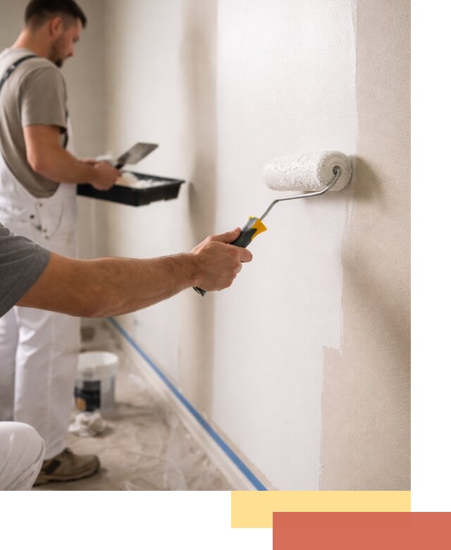 Покраска стен акриловой краской профессионально в Новосибирске