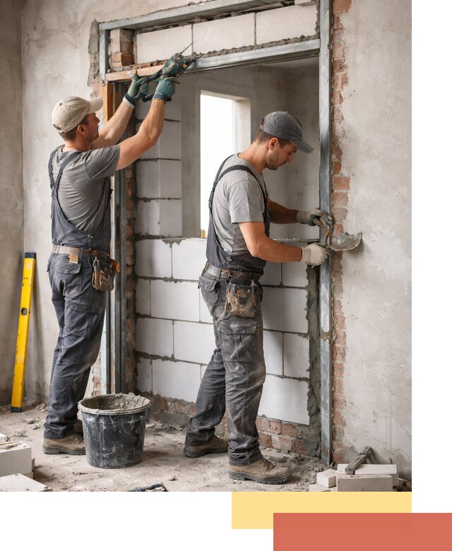 Закладка дверного проема под ключ в Новосибирске: демонтаж, монтаж, отделка