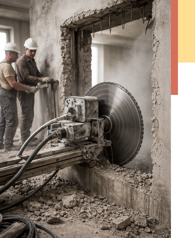 Алмазная резка проемов в Новосибирске от 4575 руб. быстро и недорого | ОТДЕЛОЧНИК-Нвс