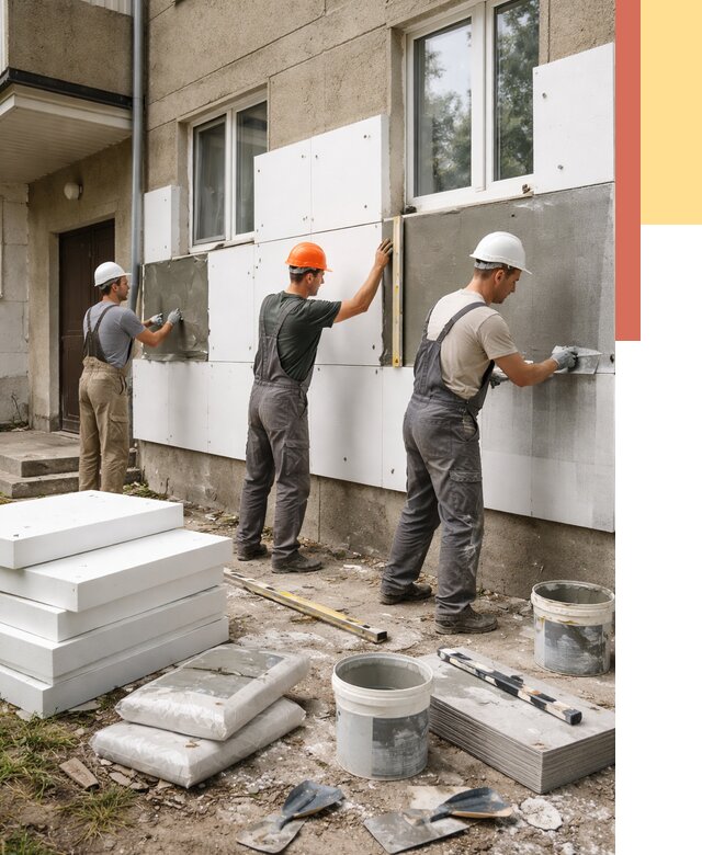 Утепление стен пенопластом в Новосибирске от 1779 руб. — недорого и под ключ | ОТДЕЛОЧНИК-Нвс