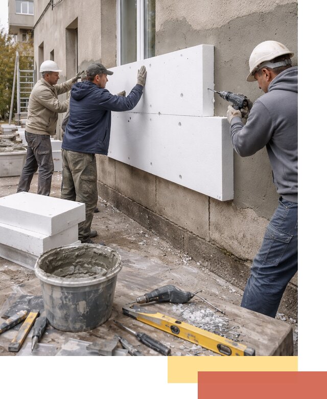 Утепление наружных стен пенопластом в Новосибирске