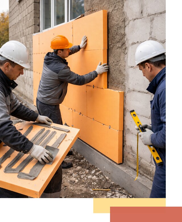 Утепление фасада пеноплексом под ключ в Новосибирске