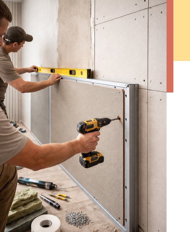 Шумоизоляция стен панелями ЗИПС в Новосибирске от 2237 руб./м² под ключ | ОТДЕЛОЧНИК-Нвс