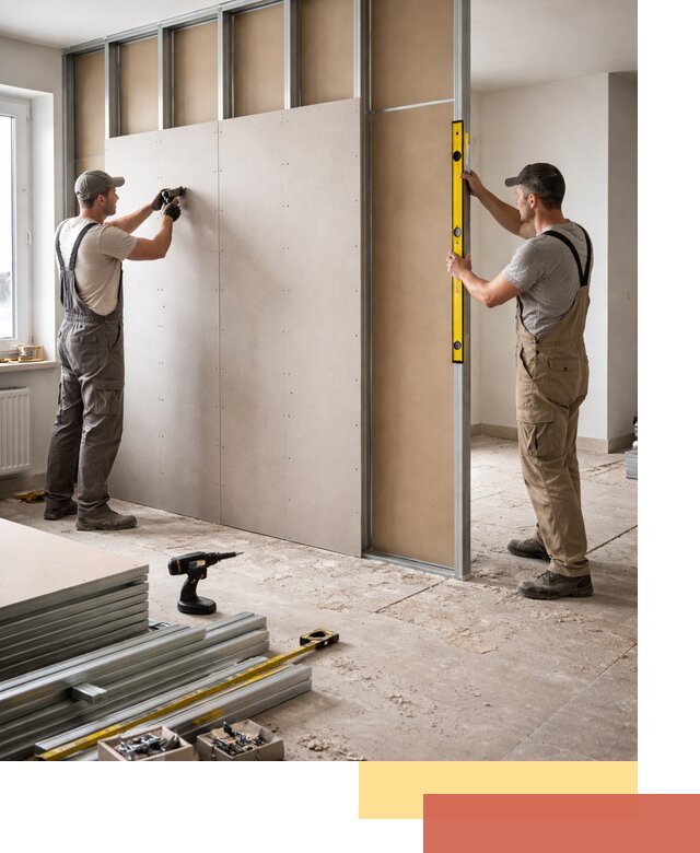 Зонирующая перегородка из гипсокартона под ключ в Новосибирске