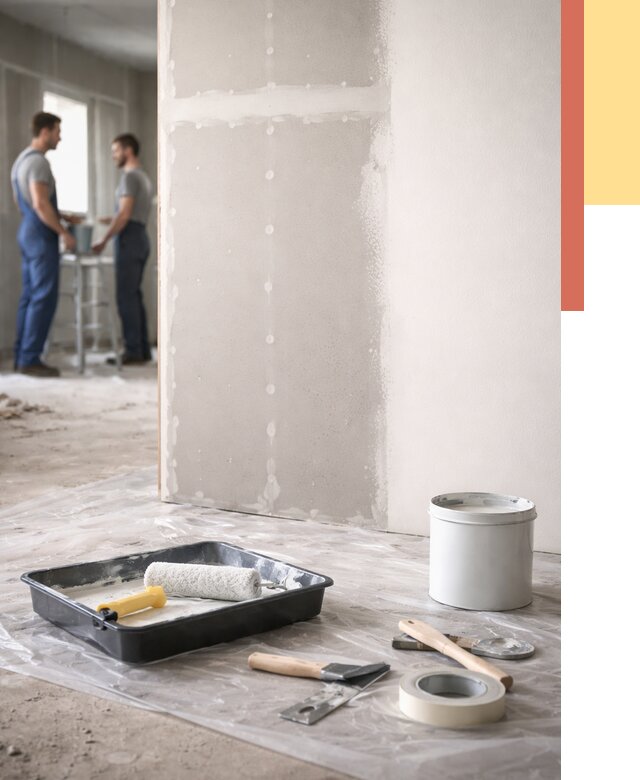 Покраска перегородок из гипсокартона в Новосибирске от 4575 руб. под ключ | ОТДЕЛОЧНИК-Нвс