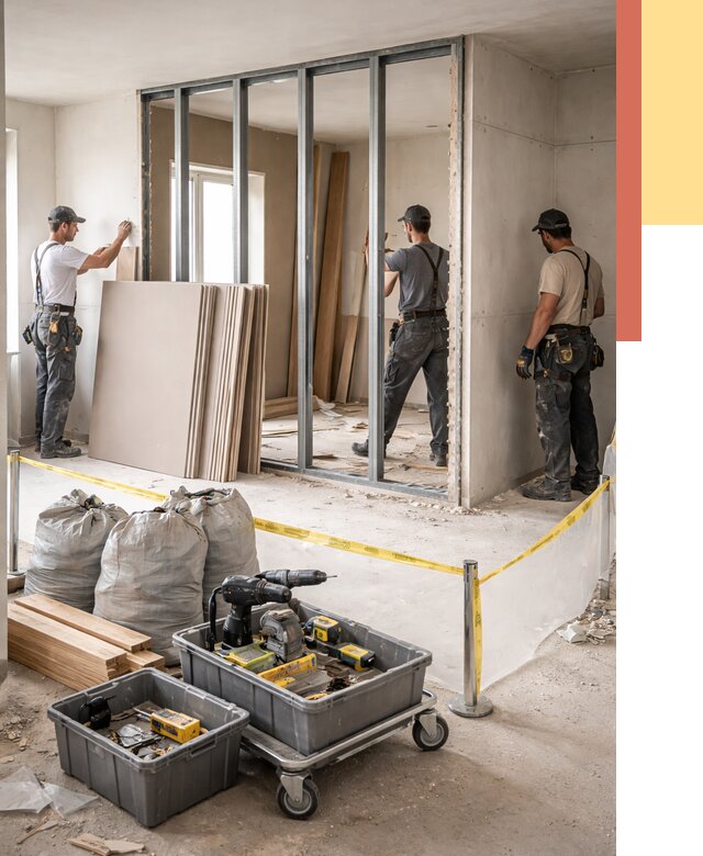 Перенос гипсокартонной перегородки в Новосибирске под ключ от 4575 руб. | Демонтаж и монтаж – ОТДЕЛОЧНИК-Нвс