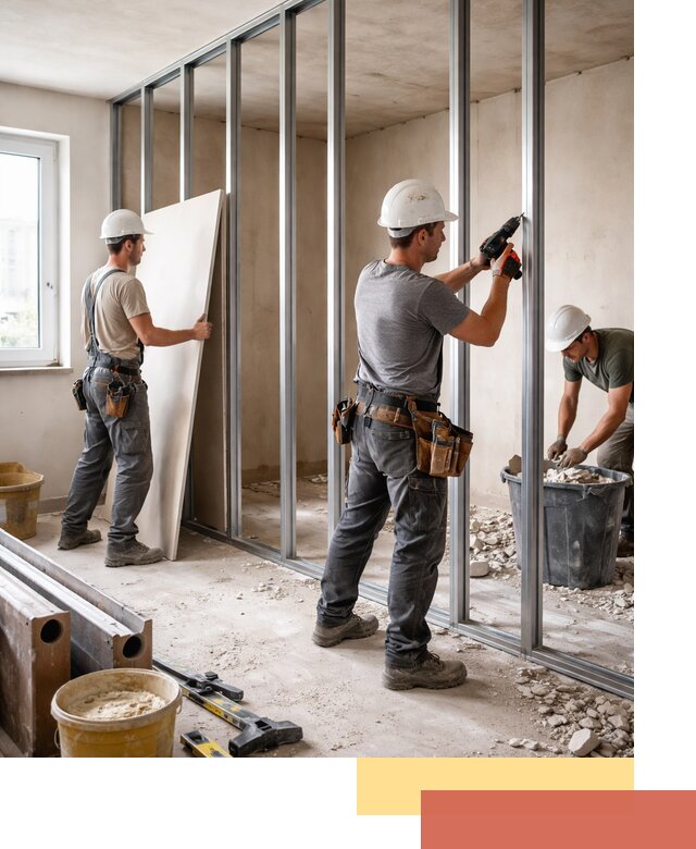 Перенос гипсокартонной перегородки в Новосибирске профессионально и быстро