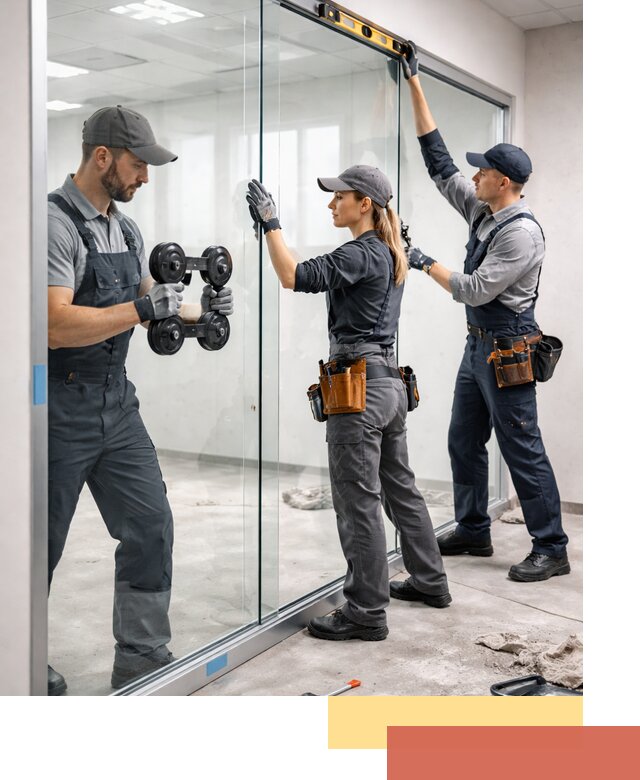 Профессиональный монтаж стеклянных перегородок в Новосибирске