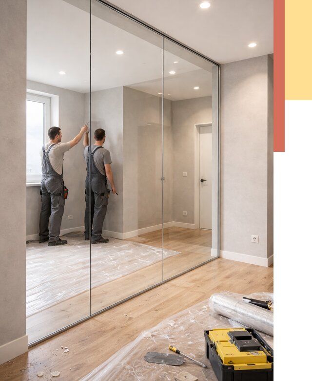 Безрамные стеклянные перегородки в Новосибирске — монтаж от 9658 руб. | ОТДЕЛОЧНИК-Нвс