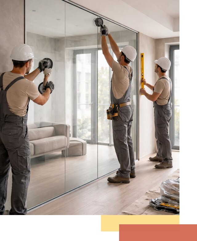 Перегородки из закаленного стекла в Новосибирске для офисов и квартир