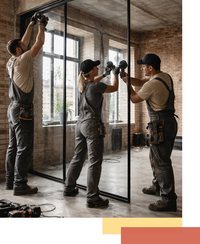 Стеклянные перегородки лофт — изготовление и монтаж в Новосибирске