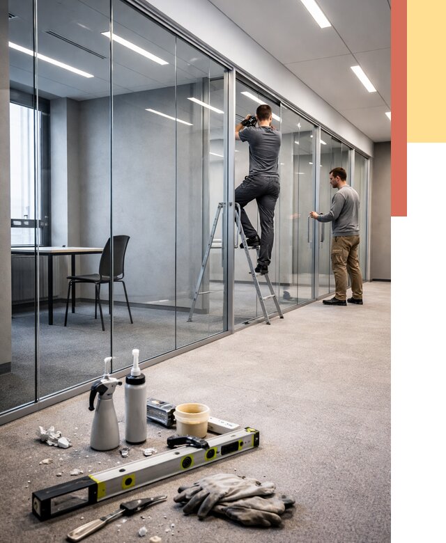 Стеклянные офисные перегородки в Новосибирске от 8641 руб. — монтаж и установка | ОТДЕЛОЧНИК-Нвс