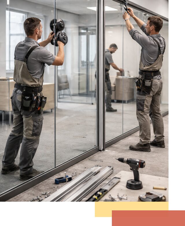 Стеклянные офисные перегородки под ключ в Новосибирске