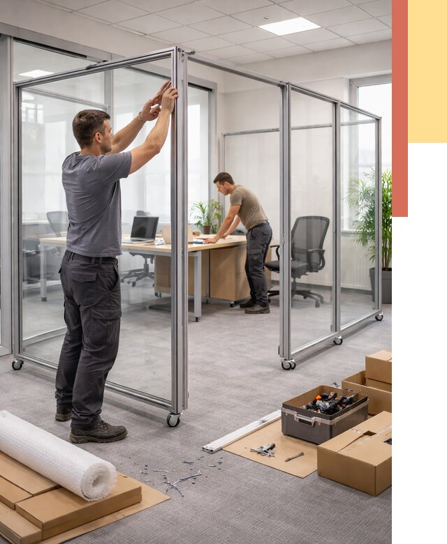 Мобильные офисные перегородки в Новосибирске от 12708 руб. — установка под ключ | ОТДЕЛОЧНИК-Нвс