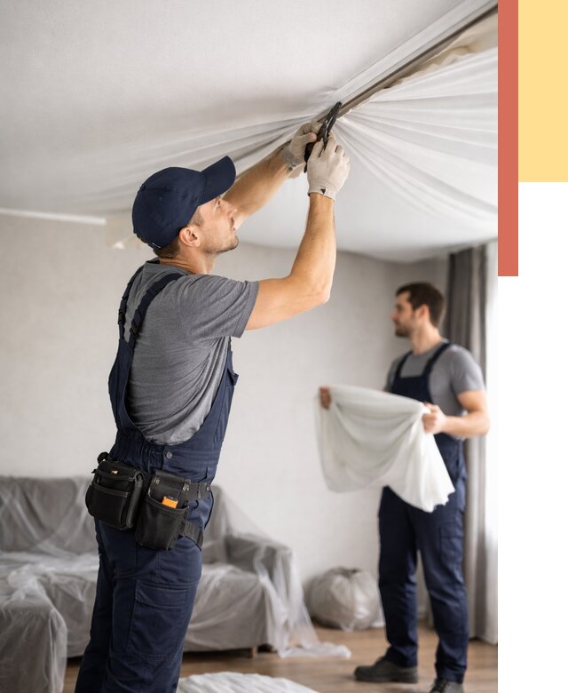 Демонтаж натяжного потолка в Новосибирске от 4575 руб. — снятие и разбор под ключ | ОТДЕЛОЧНИК-Нвс