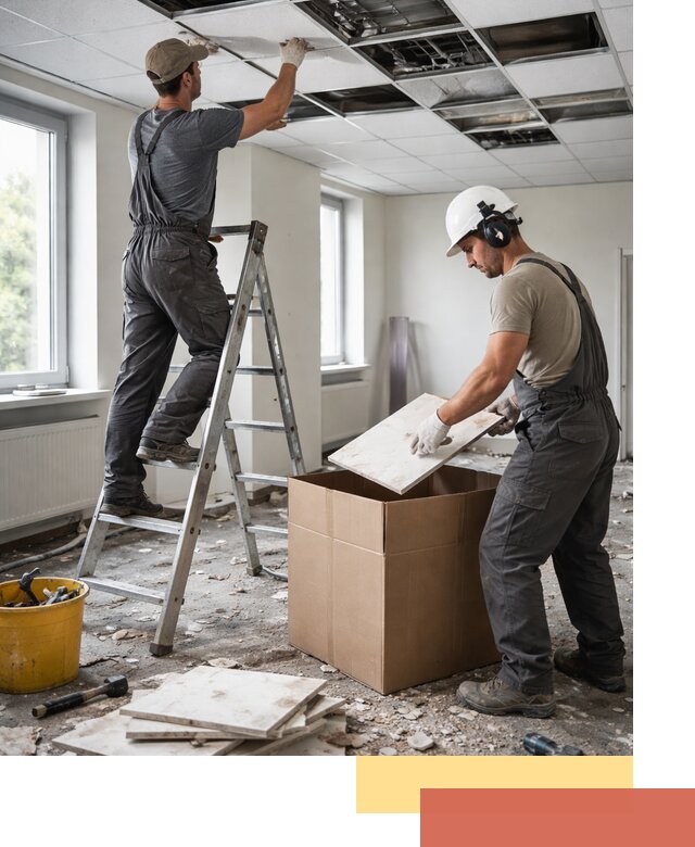 Демонтаж потолочной плитки в Новосибирске быстро и аккуратно