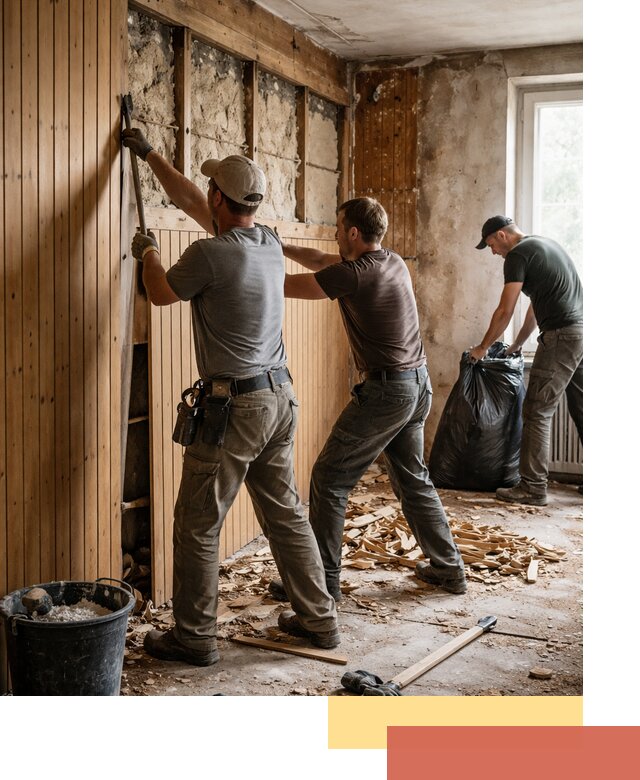 Демонтаж вагонки и вывоз материалов в Новосибирске