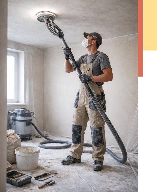 Шлифовка потолка в Новосибирске от 3558 руб. — услуги шлифования потолка | ОТДЕЛОЧНИК-Нвс