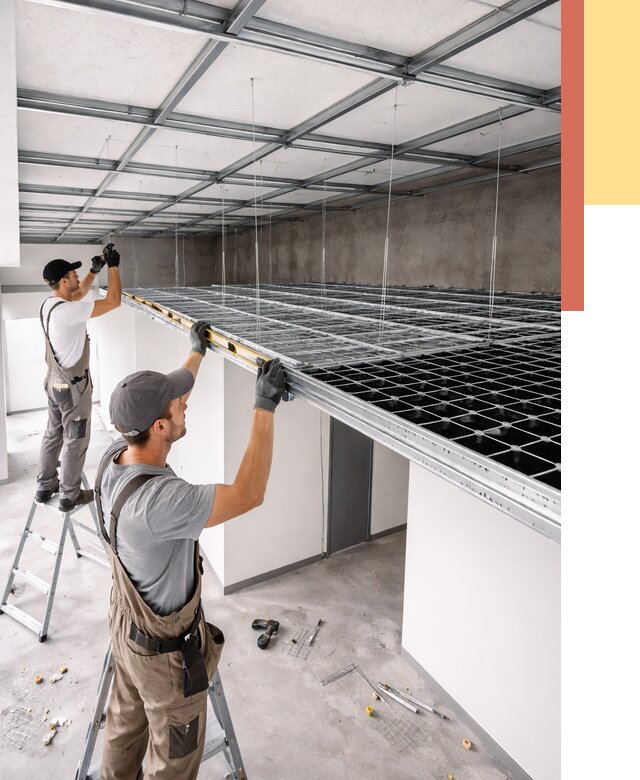 Монтаж потолка грильято в Новосибирске от 457 руб./м² — быстрая сборка под ключ | ОТДЕЛОЧНИК-Нвс