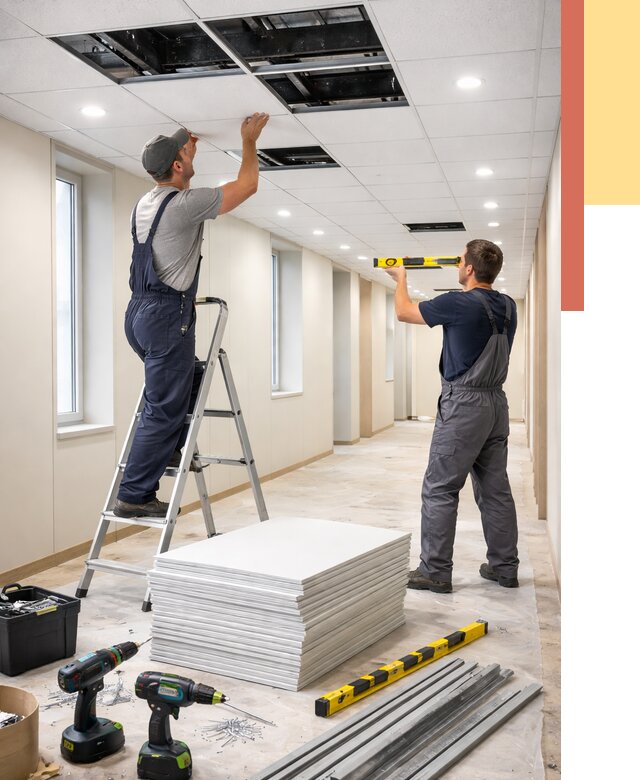 Ремонт потолка Армстронг в Новосибирске от 4575 руб. — быстро и недорого | ОТДЕЛОЧНИК-Нвс