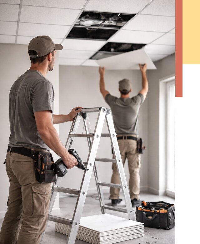 Обслуживание подвесного потолка в Новосибирске от 3558 руб. — быстро и недорого | ОТДЕЛОЧНИК-Нвс