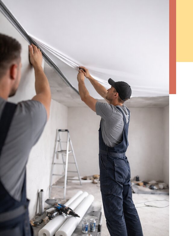 Монтаж матового натяжного потолка в Новосибирске от 4575 руб./м² — быстро и недорого | ОТДЕЛОЧНИК-Нвс