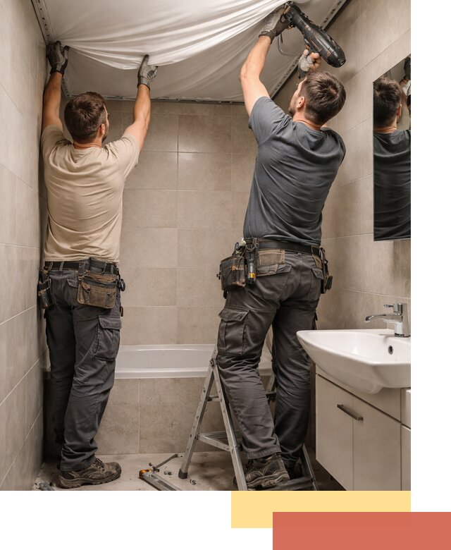 Монтаж натяжного потолка в ванной в Новосибирске быстро и качественно