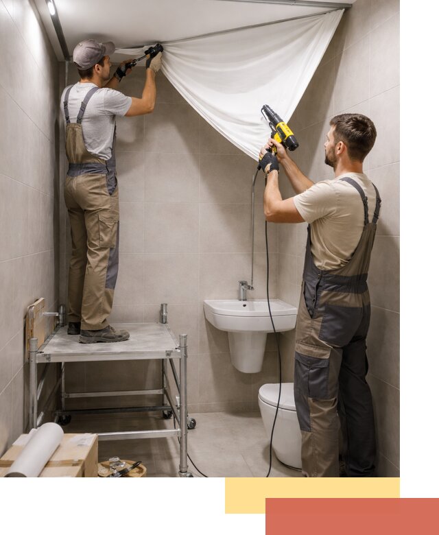 Монтаж натяжного потолка в санузле в Новосибирске