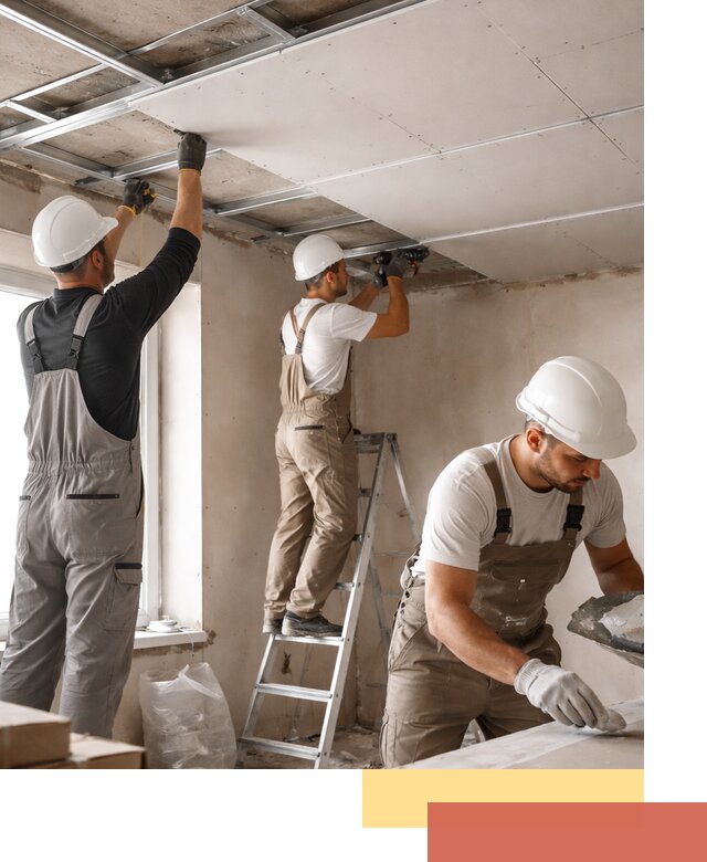 Одноуровневый потолок из гипсокартона в Новосибирске — монтаж и отделка