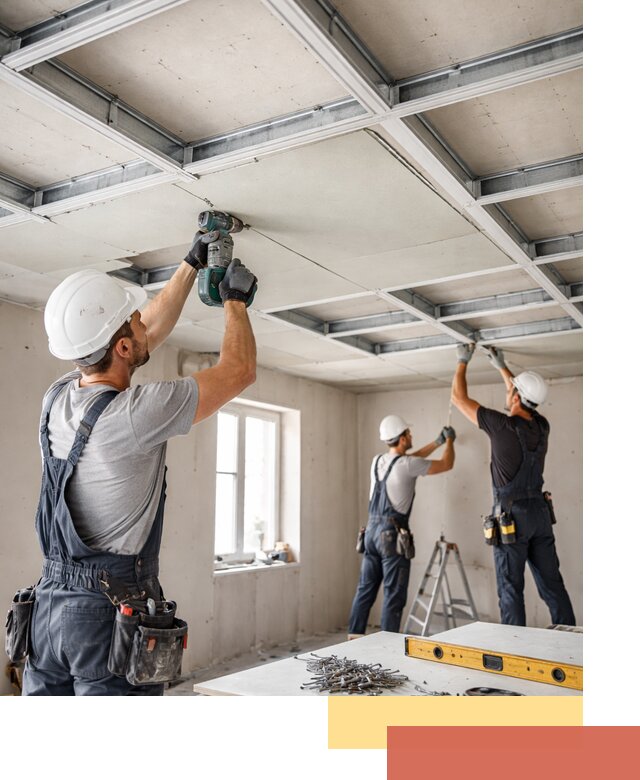 Кессонный потолок из гипсокартона под ключ в Новосибирске