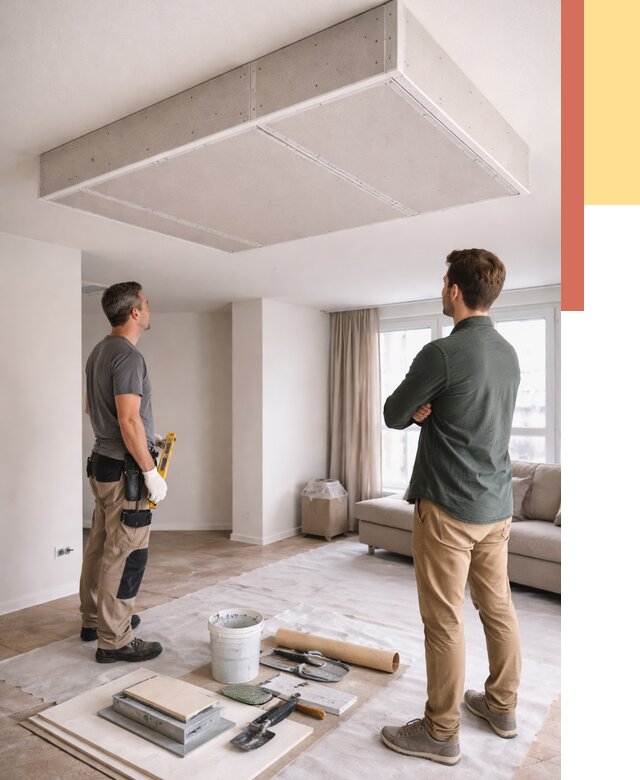 Короб на потолке из гипсокартона в Новосибирске от 2237 руб. — монтаж и услуги под ключ | ОТДЕЛОЧНИК-Нвс