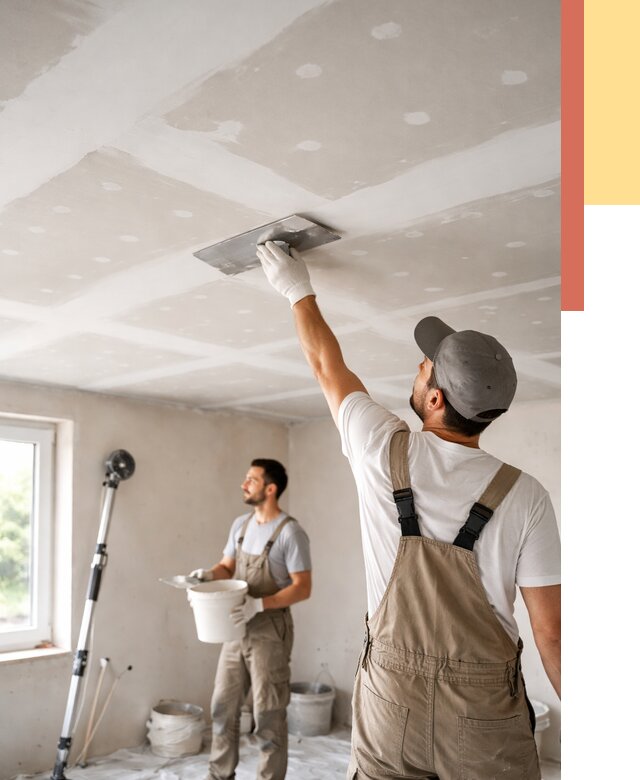 Шпаклевка потолка из гипсокартона в Новосибирске от 3253 руб./м2 — услуги под ключ | ОТДЕЛОЧНИК-Нвс