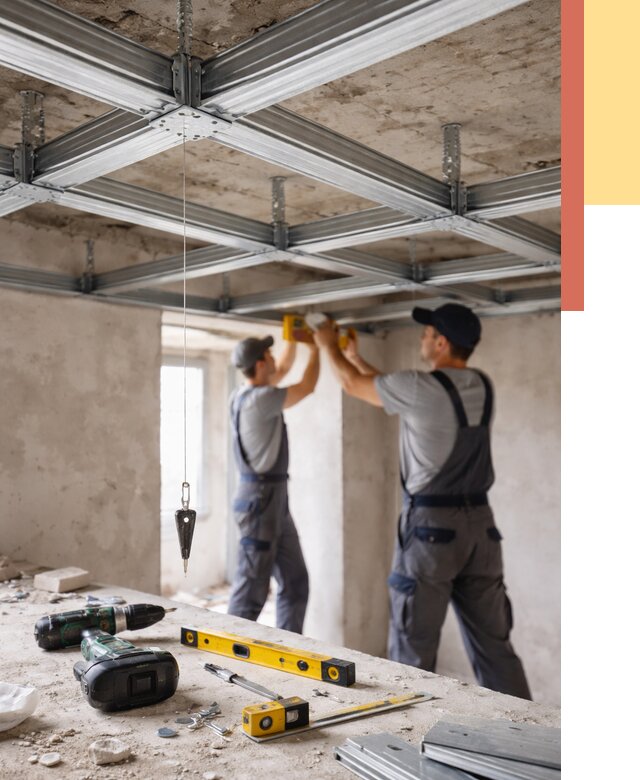 Монтаж каркаса потолка из профиля в Новосибирске от 4575 руб. — услуги ОТДЕЛОЧНИК-Нвс